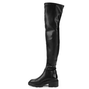 Ash Manny Over-The-Knee Biker Boots Black Thigh-High Leather Chunky Combat Edgy thumbnail 3