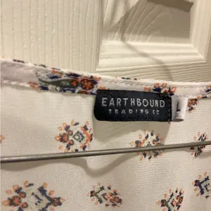 EARTHBOUND Bohemian Floral Blouse - White and Orange thumbnail 3