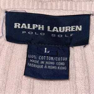 Ralph Lauren Polo Golf Vintage L Pink Cotton Knit Cable Knit Cardigan Sweater thumbnail 4