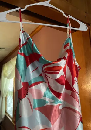 Floral Silk Slip Dress thumbnail 4