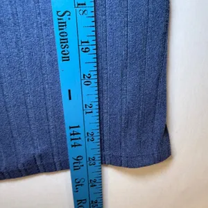 State of Day Intimates Blue Ribbed Henley Pajama Set Long Sleeve Wide Leg Small thumbnail 7