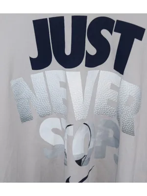 Nike Dri-Fit Gray "Just Never Stop" Graphic T-Shirt Size XL Short Sleeve thumbnail 4