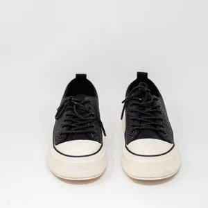 Azalea Wang Revival Rhinestone Crystal Jewel Platform Sneakers Shoes Black 7.5 thumbnail 2