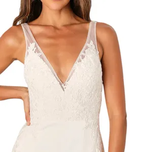 NWT Lulus Precious Promise White Satin Embroidered Lace Mermaid Maxi Dress Sz XS thumbnail 2