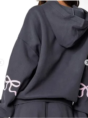 EDIKTED Bonney Bow Detail Hoodie Sweatshirt Size L thumbnail 13