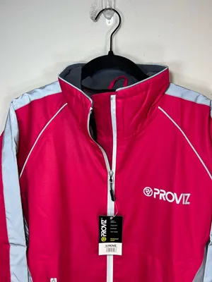 Proviz Nightrider Reflective Waterproof Cycling Jacket Red Pockets Bike NEW Sz 6 thumbnail 2