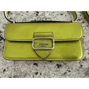 Coach CO984 Morgan Metallic Green Leather Crossbody Bag thumbnail 2