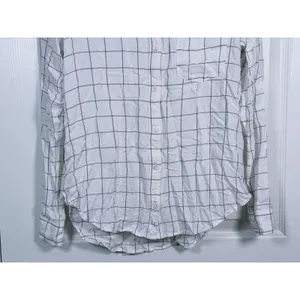 Abercrombie & Fitch Windowpane Button Up Shirt Size M White Black Coastal Preppy thumbnail 6