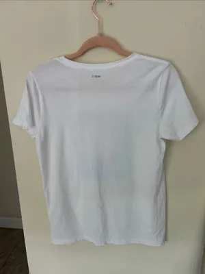 J.Crew collectors, white tee, tennis, graphic racquetball women’s small thumbnail 3