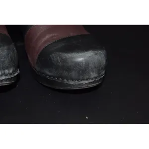 Dansko Leather Clogs Women 40 Black Brown Good Two Tone Slip On Block Heel thumbnail 7