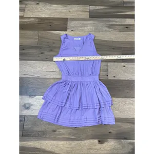 Do+Be Light Purple Sleeveless Blouson Mini Dress V‑Neck Ruffle Hem Size M thumbnail 6