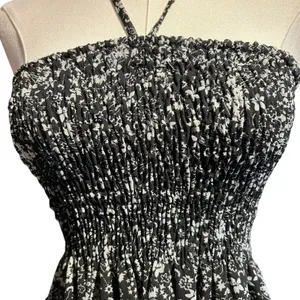 CZ Cover Up Smocked Layered Ruffle Dress Med Boho Chic Fairy Cottage Whimsey thumbnail 2