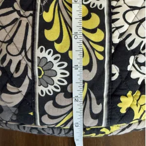 Vera Bradley Backpack Retired Baroque Yellow‎ Black Quilted Cotton Bag thumbnail 11