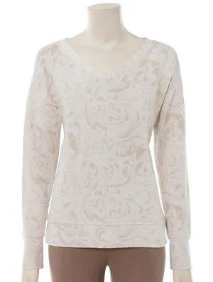 Athleta Comfort Luxe Dye-Pattern V-Neck Sweater thumbnail 1