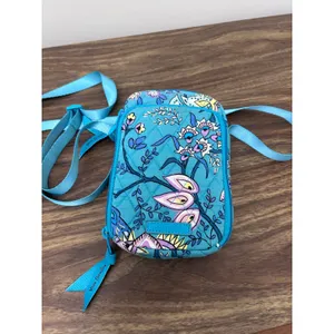 Vera Bradley Turquoise Floral Paisley Quilted Cotton Crossbody Phone Bag Blue thumbnail 2