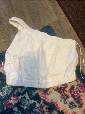 Abercrombie white linen blend tank top size xs thumbnail 3