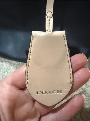 Coach Black Leather Dome Shoulder Bag with Tan Tag thumbnail 6