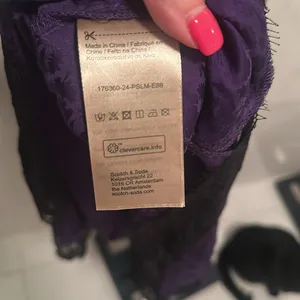 Scotch & Soda deep Purple Slip Dress slit Black Lace size 42 Shorter Length XL thumbnail 9