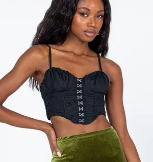 Princess Polly Caitlin Top in Black Size 6 New with tag thumbnail 1