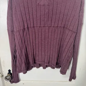 Free People We the Free In the Mix Ribbed Henley Large Buttons Comfy Casual S thumbnail 12