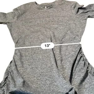 Vuori Halo Ruched Dress Womens Medium‎ Heather Grey DreamKnit Long Sleeve Mini thumbnail 10