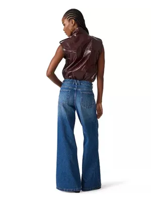 Steve Madden Glossy Burgundy Faux Leather Zip-Up Vest thumbnail 3