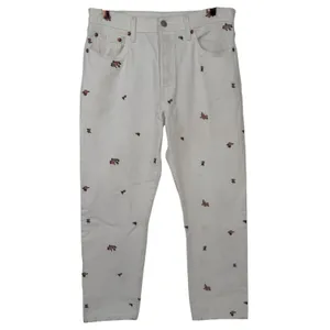 Anthropologie Women's Levis 501 Floral Embroidered Jeans White Size 29 Feminine thumbnail 6