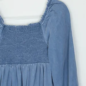 Old Navy Womens Chambray Tiered‎ Babydoll Dress Size XS Long Sleeve Cowgirl Boho thumbnail 8