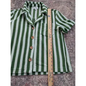 Alice Pearl Brooklyn Weekend‎ Top in Green Stripe Size Large Womans thumbnail 7