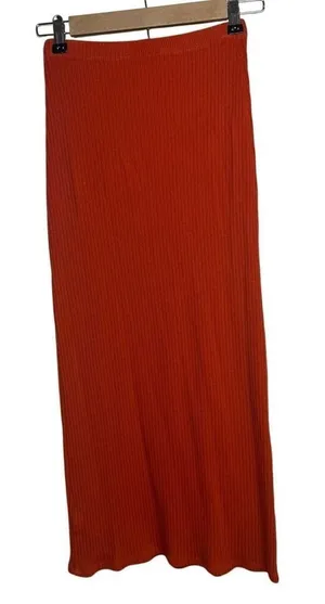Reformation Burnt Orange Ribbed Midi Maxi Skirt Sz. XS thumbnail 1