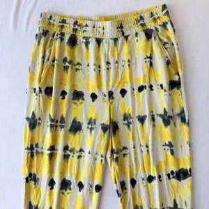 Cabi Atomic Lounger Pants Yellow Tie Dye Ruched Rayon Large‎ thumbnail 6