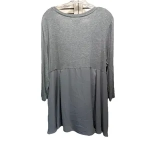 Metaphor Gray Blouse Size XL 3/4 Sleeve Chiffon‎ Back Scoop High Low NWT thumbnail 5