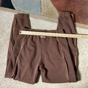 Nike Air Fleece Gold Piping Joggers Womens Small Brown Sweatpants DQ6563-259 thumbnail 6
