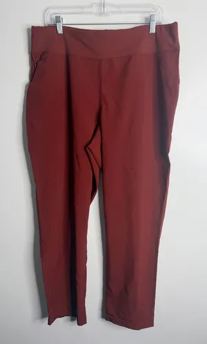 NEW‎ Lands End Women's Active Pull On Pants Straight Leg Terracotta Large Casual thumbnail 1