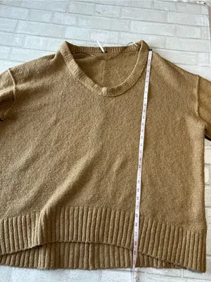 Free People Brookeside Women's Oversized Sweater Tan Size XL thumbnail 5