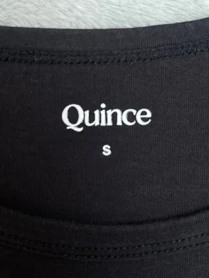 Quince Cotton Modal Maternity Crewneck Tee Black Minimalist Classic Casual Small thumbnail 2