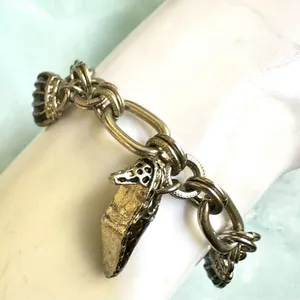 Silver tone Cookie Lee Fashionista High Heel Shoes Purses Charm Bracelet thumbnail 8