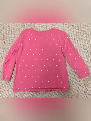 Vintage 90s Baxter & Wells Pink Polka Dot Cotton Cardigan Sweater Small Y2K‎ thumbnail 5