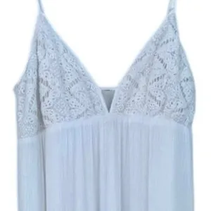 Let Them Eat Cake Flowy Sleeveless Maxi Dress Crochet Top White Size XS Boho thumbnail 3