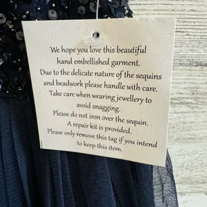 Maya Deluxe Halter Dark‎ Blue Sequin Top Tulip Skirt Midi Sleeveless Prom Dress thumbnail 11