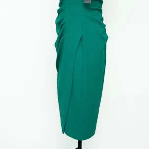 Betsy‎ & Adam | Off Shoulder Ruched Scuba Midi Ruffle Dress. thumbnail 7