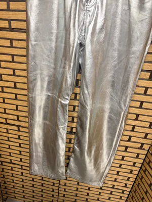 Abercrombie & fitch silver metallic the 90’s relaxed high rise pants size 14/32L thumbnail 4