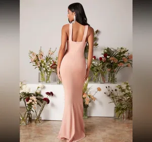 Blush Pink Cross‑Strap Mermaid Evening gown Dress NEW thumbnail 6