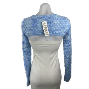 NEW Urban Outfitters Whitney Fuzzy Knit Long Sleeve Shrug Bolero Sweater Top S thumbnail 2
