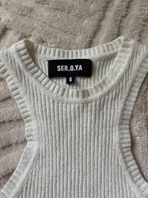 seroya ribbed tank White thumbnail 2