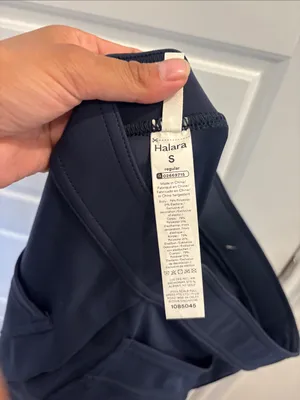 Halara High Waisted Button Front Wide Leg Pants Navy Blue S thumbnail 4