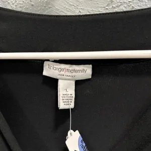 Liz Lange Maternity Target Black‎ V-Neck Wrap Empire Waist 3/4 Sleeve Top Large thumbnail 2