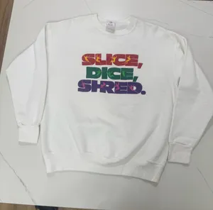 Vintage 90s Slice Dice Shred Ski Sweatshirt XL Made USA Delta Neon Ski Snowboard Crewneck thumbnail 1