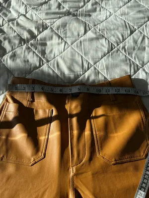 Maeve Anthropologie Colette Faux Leather Pants 27 • Camel Wide Leg thumbnail 5