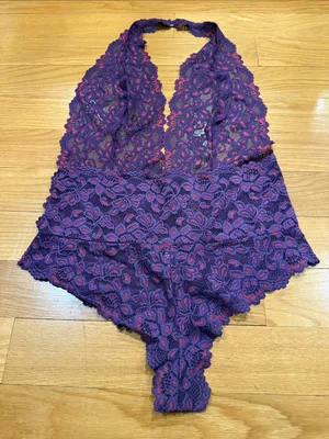 Frederick’s of Hollywood halter lace teddy size large . thumbnail 2
